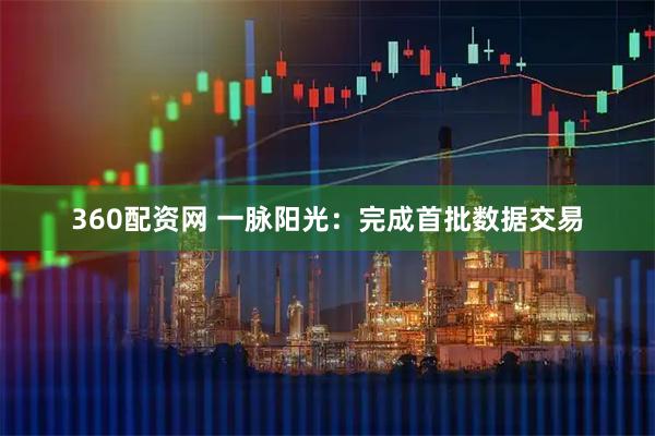 360配资网 一脉阳光：完成首批数据交易